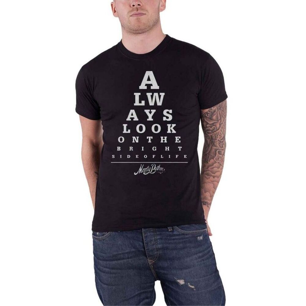 Monty Python Unisex Adult Bright Side Eye Test T-Shirt / Black
